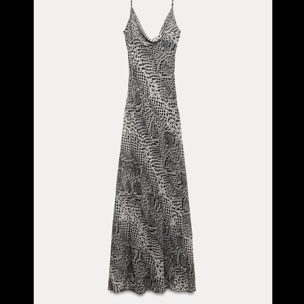 ZARA ZARA LONG ANIMAL PRINT MAXI DRESS - SIZE XS - BRAND NEW WITH TAG